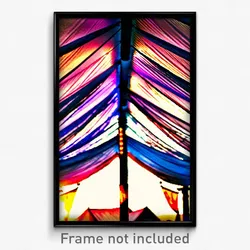 Pixel Art Poster - Captivating Tent (8 Bit Psychedelic Trippy Video Game Print)