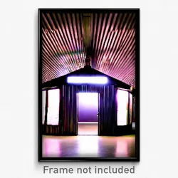 Pixel Art Poster - Bold Outbuilding (8 Bit Psychedelic Trippy Video Game Print)