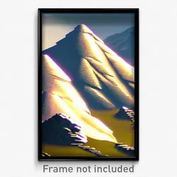 Pixel Art Poster - Metallic Mountain (8 Bit Psychedelic Trippy Video Game Print)