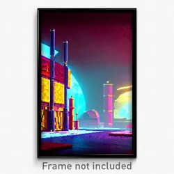 Pixel Art Poster - Basic Exotic Area (8 Bit Psychedelic Trippy Video Game Print)