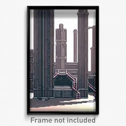 Pixel Art Poster - Outlandish Foundry (8 Bit Psychedelic Video Game Print)