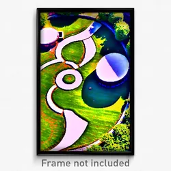 Pixel Art Poster - Circular Lawn (8 Bit Psychedelic Trippy Video Game Print)