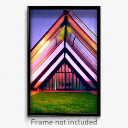 Pixel Art Poster - Triangular Greenhouse (8 Bit Psychedelic Video Game Print)