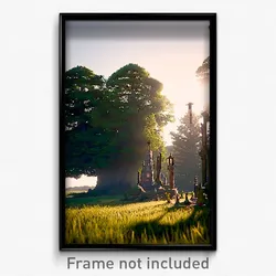 Pixel Art Poster - Old Fashioned Copse (8 Bit Psychedelic Video Game Print)
