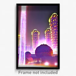 Pixel Art Poster - Voluminous Exotic Area (8 Bit Psychedelic Video Game Print)