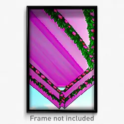 Pixel Art Poster - Rosy Overhang (8 Bit Psychedelic Trippy Video Game Print)