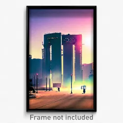 Pixel Art Poster - Hard To Find Los Angeles (8 Bit Psychedelic Video Game Print)