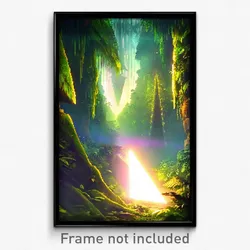 Pixel Art Poster - Triangular Rainforest (8 Bit Psychedelic Video Game Print)