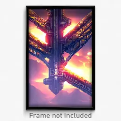 Pixel Art Poster - Uncommon Stronghold (8 Bit Psychedelic Video Game Print)