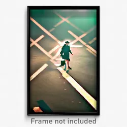 Pixel Art Poster - Square Crossing (8 Bit Psychedelic Trippy Video Game Print)