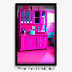 Pixel Art Poster - Pink Hutch (8 Bit Psychedelic Trippy Weird Video Game Print)