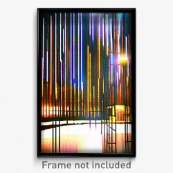 Pixel Art Poster - Digital Wire Frame Stockholm (8 Bit Video Game Print)