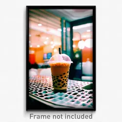 Pixel Art Poster - All Over The Place Bubble Tea (8 Bit Video Game Print)