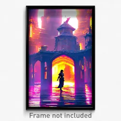 Pixel Art Poster - Worldly Chantry (8 Bit Psychedelic Trippy Video Game Print)