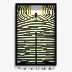 Pixel Art Poster - Wiggly Labyrinth (8 Bit Psychedelic Trippy Video Game Print)