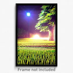 Pixel Art Poster - Fabulous Grass (8 Bit Psychedelic Trippy Video Game Print)