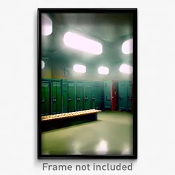 Pixel Art Poster - Dreary Locker Room (8 Bit Psychedelic Video Game Print)