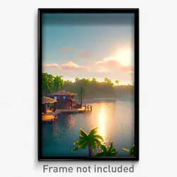 Pixel Art Poster - Modest Cay (8 Bit Psychedelic Trippy Weird Video Game Print)