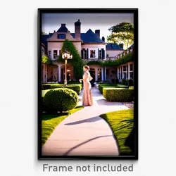 Pixel Art Poster - Elegant Yard (8 Bit Psychedelic Trippy Video Game Print)