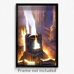 Pixel Art Poster - Gregarious Furnace (8 Bit Psychedelic Video Game Print)