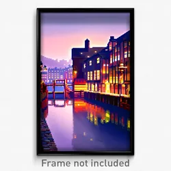 Pixel Art Poster - Worldly Quay (8 Bit Psychedelic Trippy Video Game Print)