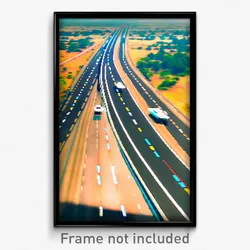 Pixel Art Poster - Flying Highway (8 Bit Psychedelic Trippy Video Game Print)