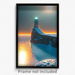 Pixel Art Poster - Arctic Gate (8 Bit Psychedelic Trippy Weird Video Game Print)