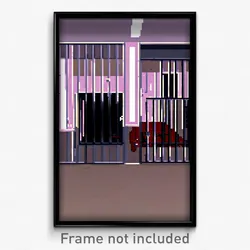 Pixel Art Poster - Rectangular Kennel (8 Bit Psychedelic Video Game Print)