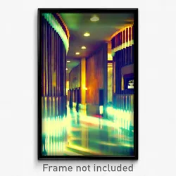 Pixel Art Poster - Distorted Hotel Lobby (8 Bit Psychedelic Video Game Print)