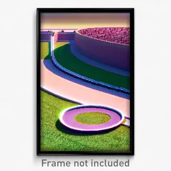 Pixel Art Poster - Oval Prairie (8 Bit Psychedelic Trippy Video Game Print)