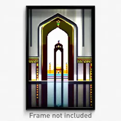 Pixel Art Poster - Simple Mosque (8 Bit Psychedelic Trippy Video Game Print)