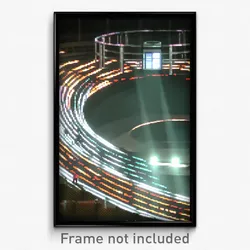 Pixel Art Poster - Digital Wire Frame Arena (8 Bit Psychedelic Video Game Print)