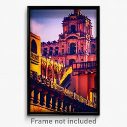 Pixel Art Poster - Majestic Mexican Architecture (8 Bit Video Game Print)