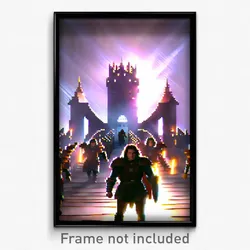 Pixel Art Poster - Energetic Portcullis (8 Bit Psychedelic Video Game Print)