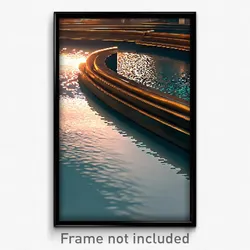 Pixel Art Poster - Bronze Waterway (8 Bit Psychedelic Trippy Video Game Print)
