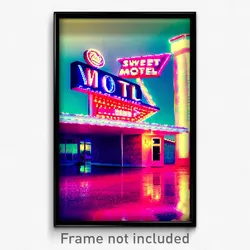 Pixel Art Poster - Sweet Motel (8 Bit Psychedelic Trippy Weird Video Game Print)