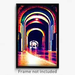 Pixel Art Poster - Urban Arch (8 Bit Psychedelic Trippy Weird Video Game Print)