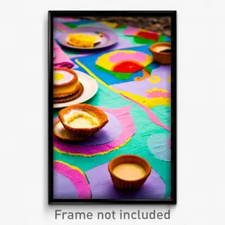 Pixel Art Poster - Rural Pastel De Nata (8 Bit Psychedelic Video Game Print)