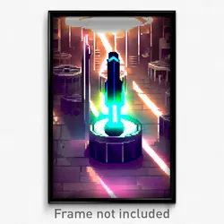 Pixel Art Poster - Vibrating Crypt (8 Bit Psychedelic Trippy Video Game Print)