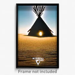 Pixel Art Poster - Hidden Wigwam (8 Bit Psychedelic Trippy Video Game Print)
