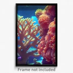 Pixel Art Poster - Spotted Coral Reef (8 Bit Psychedelic Video Game Print)