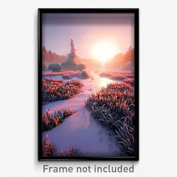 Pixel Art Poster - Frosty Moor (8 Bit Psychedelic Trippy Weird Video Game Print)