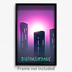 Pixel Art Poster - Digital Henge (8 Bit Psychedelic Trippy Video Game Print)