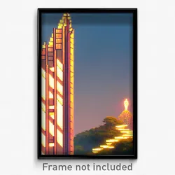 Pixel Art Poster - Old Heights (8 Bit Psychedelic Trippy Weird Video Game Print)