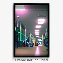 Pixel Art Poster - Normal Hospital (8 Bit Psychedelic Trippy Video Game Print)