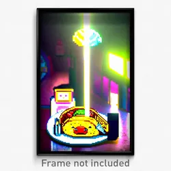 Pixel Art Poster - Swirly Taco (8 Bit Psychedelic Trippy Weird Video Game Print)