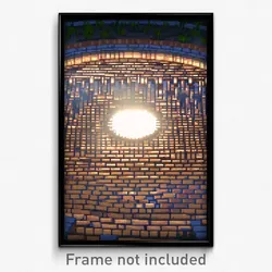Pixel Art Poster - Round Brickyard (8 Bit Psychedelic Trippy Video Game Print)