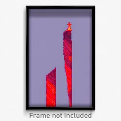 Pixel Art Poster - Red Heights (8 Bit Psychedelic Trippy Weird Video Game Print)