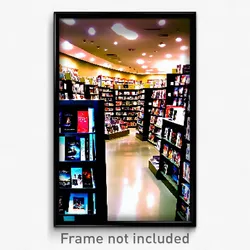 Pixel Art Poster - Esteemed Book Store (8 Bit Psychedelic Video Game Print)