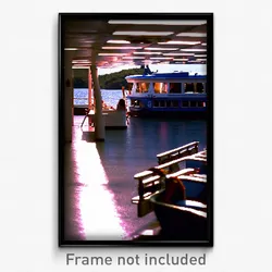 Pixel Art Poster - Shady Ferry (8 Bit Psychedelic Trippy Weird Video Game Print)